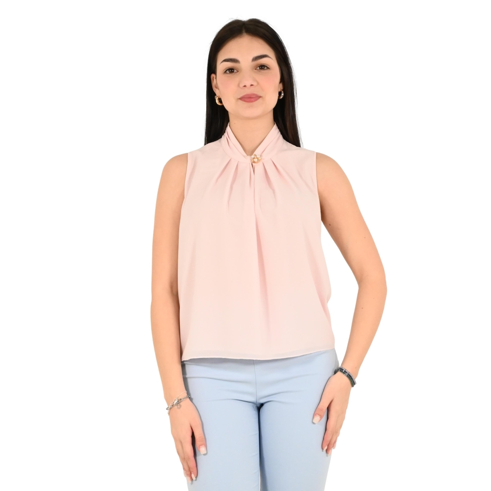 rinascimento blusa donna rosa pastello CFC0127646003