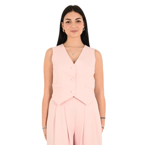 rinascimento gilet donna rosa pastello CFC0127969003