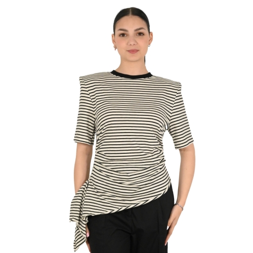 vicolo t-shirt donna burro nero UAB0374