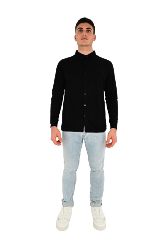 north pole camicia uomo nero NX 660