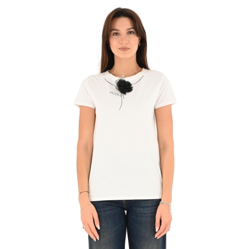 vicolo t-shirt donna bianco nero RR0237