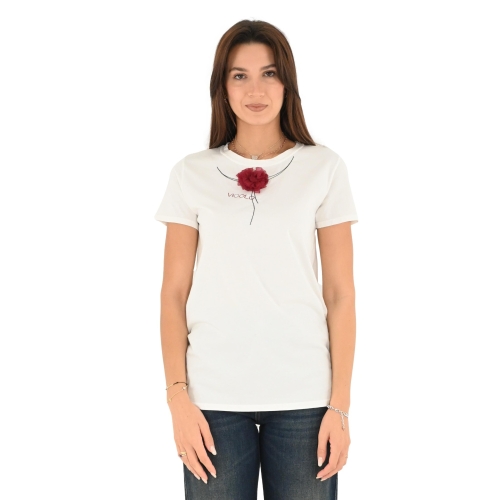 vicolo t-shirt donna bianco bordeaux RR0237