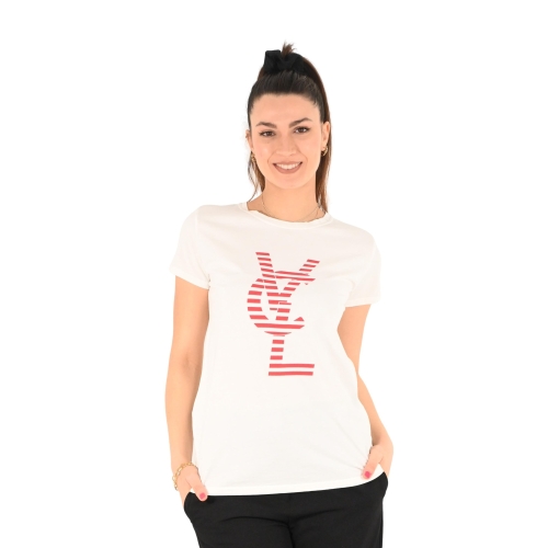 vicolo t-shirt donna panna rosso RB0380