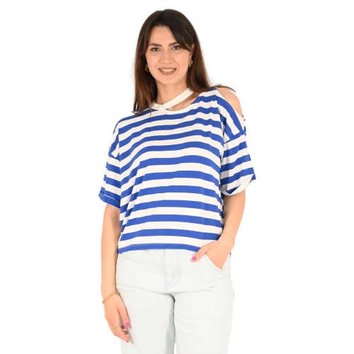 vicolo t-shirt donna bianco azzurro UB0242
