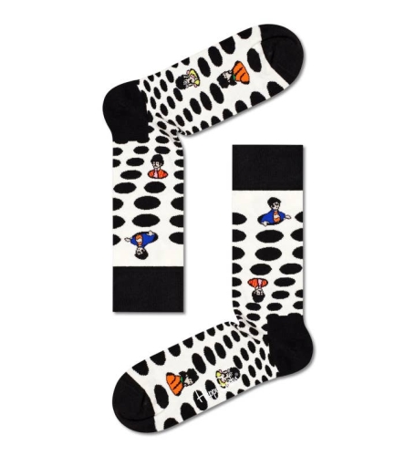 happy socks calzini uomo panna nero BEATLES DOT SOCK/U