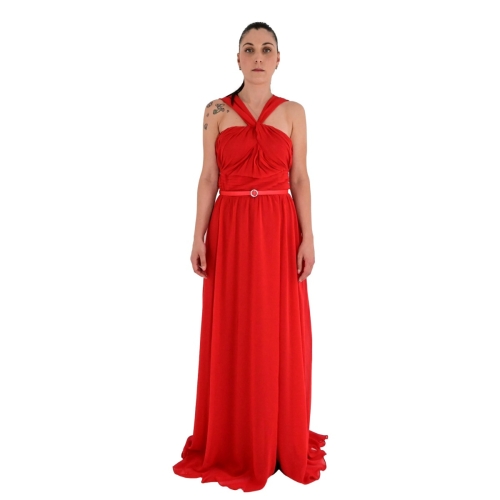 betzzia abito donna rosso V22375