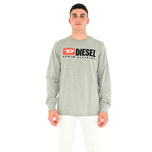 diesel t-shirt uomo grigio T-JUST-LS-DIV
