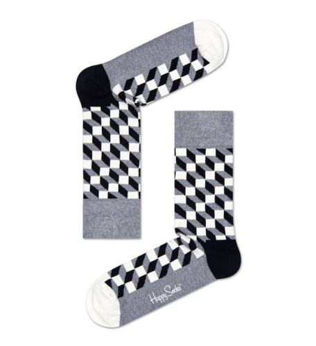 happy socks calzini donna bianco nero FILLED OPTIC SOCK/D
