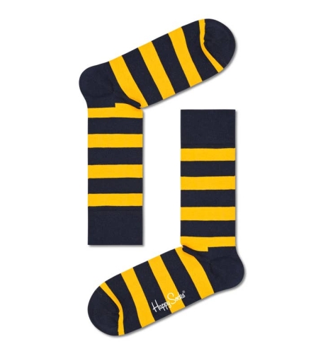 happy socks calzini uomo nero senape STRIPE SOCK/U