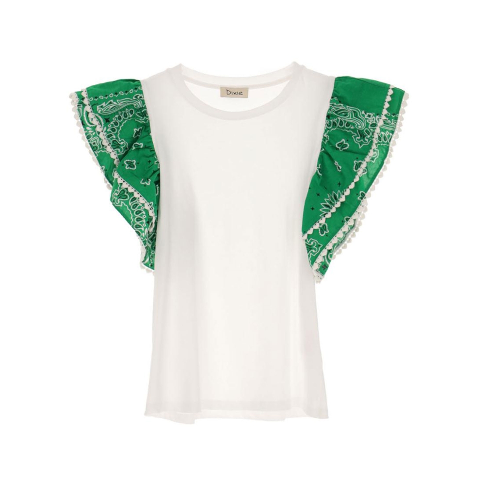 dixie t-shirt donna bianco verde T698R107