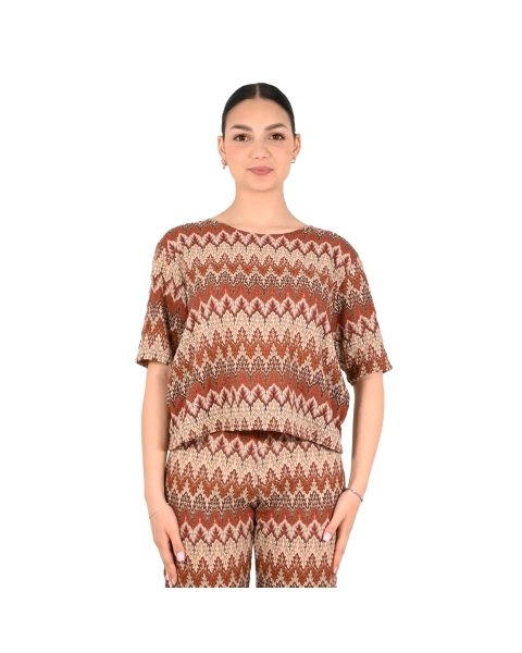 vicolo t-shirt donna panna arancio moro TAB2457